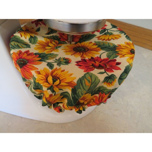 Kitchenaid Bowl Cover Fall Farm Chickens and Sunflowers Reversible Mixer Cover - Picture 2 of 6